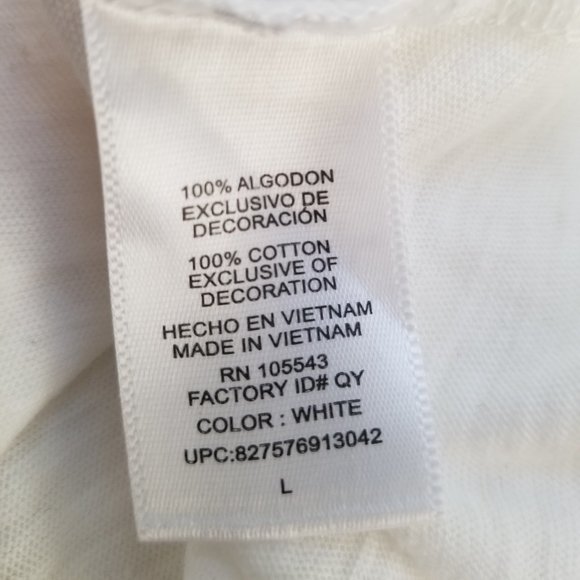 DAISY FUENTES Beaded Neckline White Tee | SZ L - Picture 9 of 10